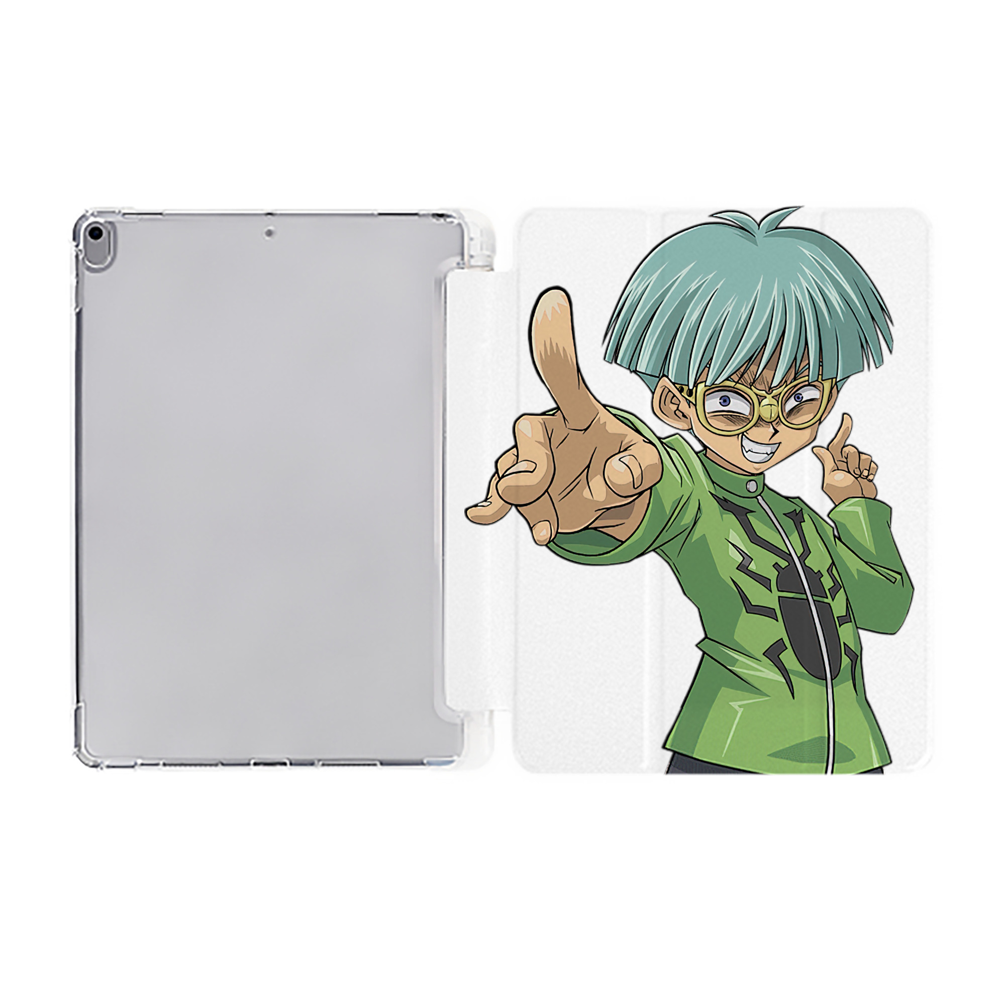 （画像用） 遊☆戯☆王 Yu-Gi-Oh! IPad ケース ペン収納付き 三つ折りスタンド PUレザー×シリコン 対応機種9.5/10.5/10.9インチ
